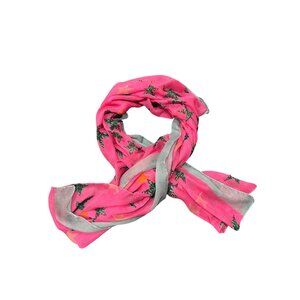 Star Print Rectangle Scarf Pink Gray Shawl Lightweight Fall Neck Wrap Cozy